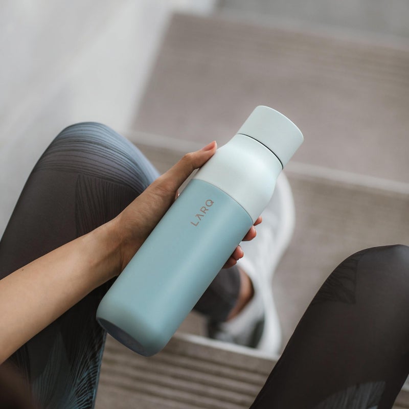 LARQ Bottle PureVis 25 oz - Self-Cleaning and Insulated Stainless Steel Water Bottle with UV Water Purifier and Award-winning Design | Reusable & Travel Friendly, Seaside Mint - Image 5